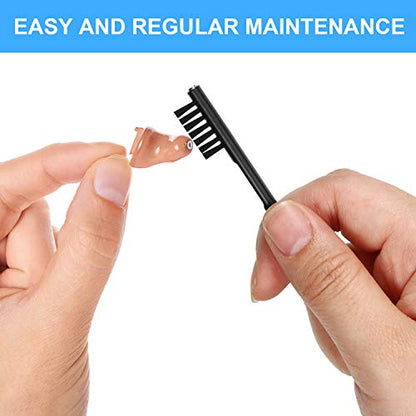 Mudder 7 Pieces Hearing Aid Cleaning Kit, Earbuds Headphones Cleaner Brush Set with Velvet Bag, Hearing Aid Cleaning Tools with Magnet Pick for Aids, Earbuds, Gift for Elderly