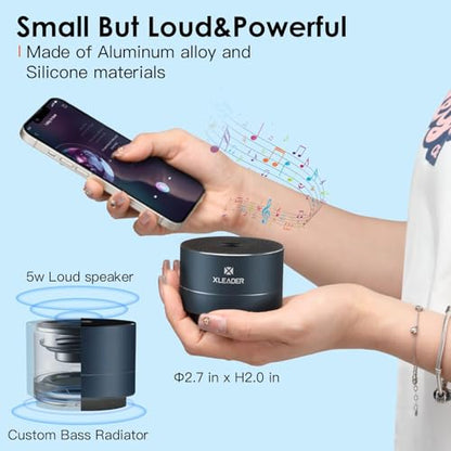 XLEADER Small Bluetooth Speaker, IPX6 Waterproof Shower Speaker - color: Black Blue