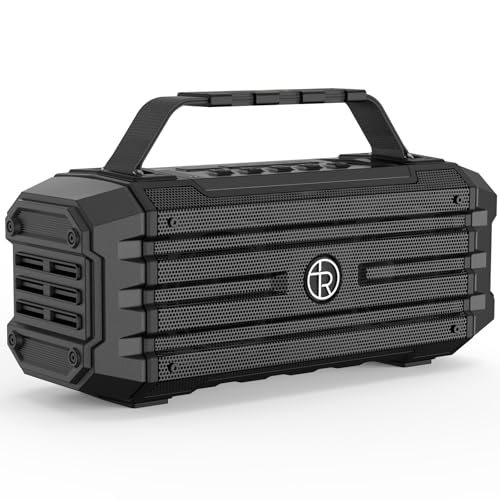 TOMPROAD Bluetooth Speaker 120W Peak 80W Portable Wireless Hi-Fi Loud Outdoor IPX6 Waterproof Big Party Speakers with Deep Bass, TWS Pairing, DSP Sound Boombox for Home Camping Beach - color: Black