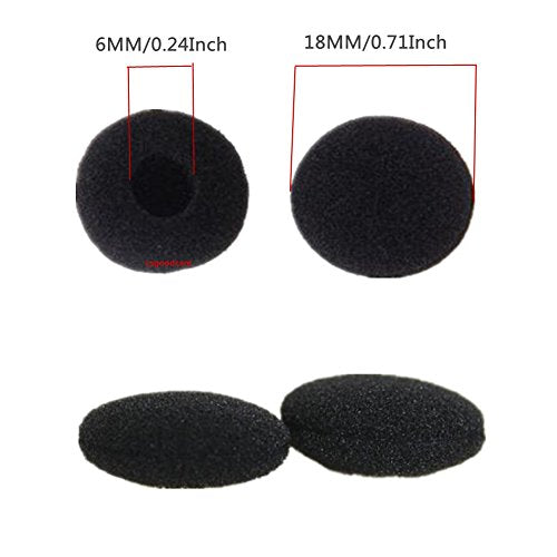 Lsgoodcare 100 Pack Replacement Ear Foam for 18mm Earpiece Headphone Two Way Radio Walkie Talkie Headset - color: black100p