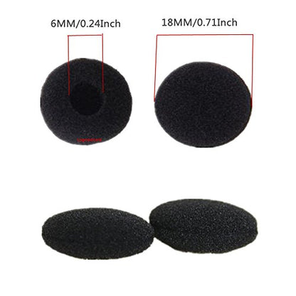 Lsgoodcare 100 Pack Replacement Ear Foam for 18mm Earpiece Headphone Two Way Radio Walkie Talkie Headset - color: black100p