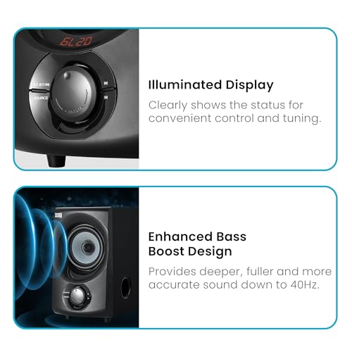 Acoustic Audio by Goldwood Bluetooth 2.1 Speaker System 2.1-Channel Home Theater Speaker System, with Optical/Aux/USB/SD Inputs Black (AA2172) - color: Grey