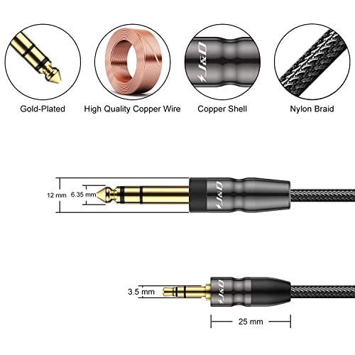 J&D XLR Female to 3.5mm TRS Mic Cable Bundle with 3.5mm to 1/4" TRS Audio Cable, Balanced Cord, 3 Feet