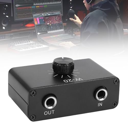 Zunate Line Volume Attenuator, 6.35mm 1/4 Inch Inline Audio Level Controller with Knob, Passive Signal Adjuster for Dynamic Microphones, Guitars, Keyboards, Studio Monitor Line Control