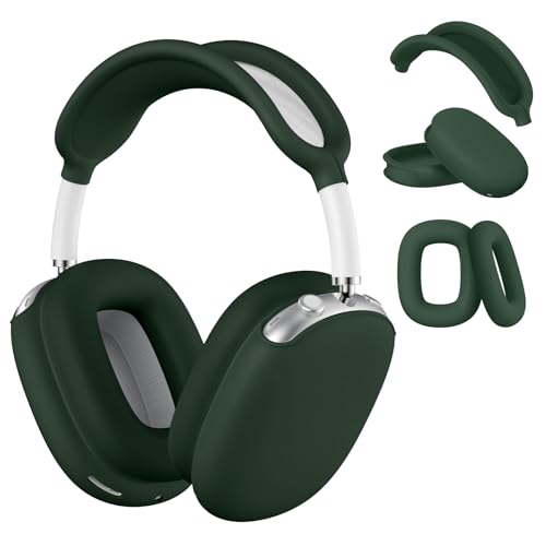 Maxjoy for AirPods Max Case, Soft Silicone Ear Cups & Headband Cover, Anti-Scratch Protective Accessories, Dark Green - color: Dark Green