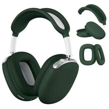 Maxjoy for AirPods Max Case, Soft Silicone Ear Cups & Headband Cover, Anti-Scratch Protective Accessories, Dark Green - color: Dark Green