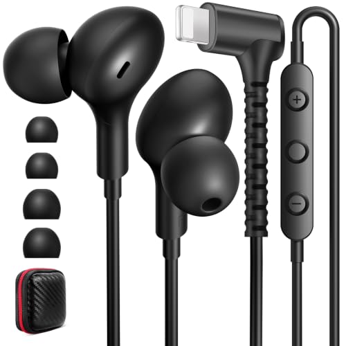 iMangoo for Apple MFi-Certified Lightning Wired Earbuds Headphones with Mic