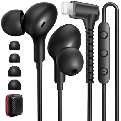 iMangoo for Apple MFi-Certified Lightning Wired Earbuds Headphones with Mic
