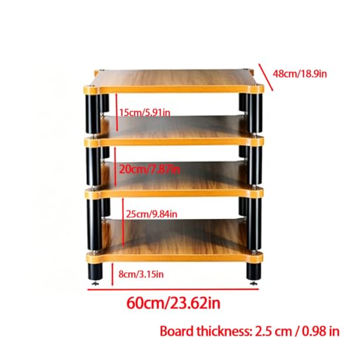 1/2/3/4 Tier Heavy Duty Audio Rack Stand, Modular Open Air HiFi Desktop with Shock-Absorbing Feet, Equipment Display Shelf for Recording Studio Living Room(4 Tier A) - size: 4 Tier A