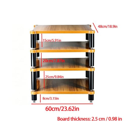 1/2/3/4 Tier Heavy Duty Audio Rack Stand, Modular Open Air HiFi Desktop with Shock-Absorbing Feet, Equipment Display Shelf for Recording Studio Living Room(4 Tier A) - size: 4 Tier A