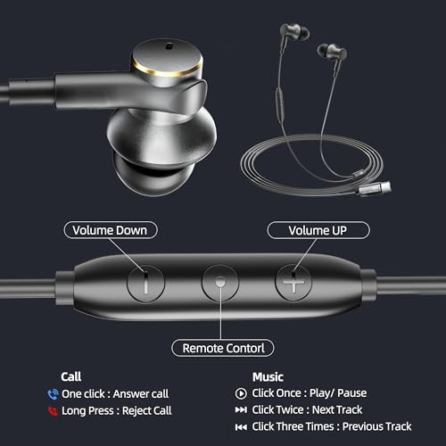 USB-C Earbuds Noise Cancellation Hybrid Driver Bass Boost Wired Headphones | Type C Plug,Deep Bass Ear Bud Call Noise-canceling Mic Wired Earphone Compatible with iPhones 17 16 15 pro max and C port