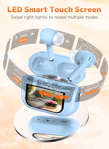Wireless Earbuds, Bluetooth 5.4 Ear Buds, ENC Noise Cancelling Headphones with 48H Playtime, Bass Stereo Sound, Compatible with iPhone Air/17/16/15/14/Android, Pad - Sky Blue - color: Sky Blue