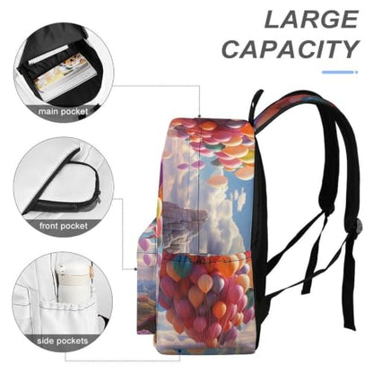 Travel Backpack for Women Men Carry On Backpack Coffee Collection Laptop Bag Lightweight Casual Daypack - color: Colorful Balloons