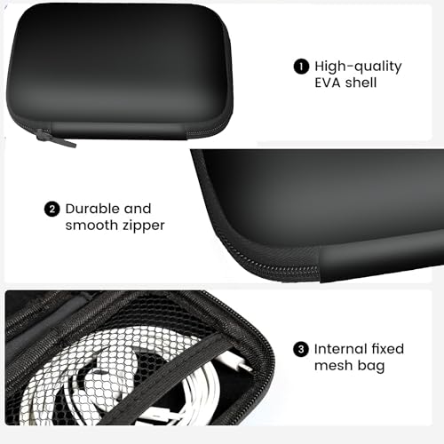 Compatible with HiBy R3 II MP3 Player Case, Lamshaw Hard Shell Travel and Storage Case Carrying Case Compatible with HiBy R3 GEN 2, R3 II MP3 Player (Black)