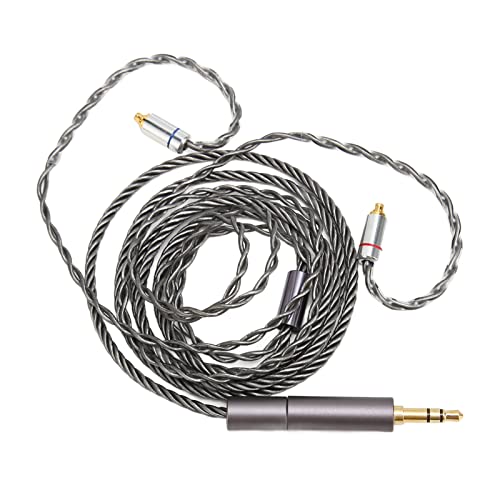 Earphone Cable for IE300 IE600 IE900 SE425 UE900 T100 W40, Upgraded Earphone Cable, 4-Core Pure Copper Silver-Plated Replacement Earphone Cable with Interchangeable 2.5mm/3.5mm/4.4mm Plug