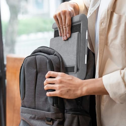 CreaDream Tablet Pillow Stand, Foldable Tablet Holder for Lap, Bed | Soft Pillow Pad with Pocket and Stylus Mount, for 4-13" Tablets, Like iPad Pro 11, 13, Air, Mini, Kindle, Galaxy Tab, Grey - color: Grey