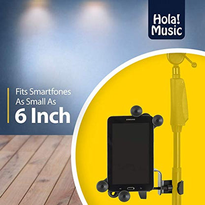 Hola! Music HM-MTH Microphone Music Stand Tablet Smartphone Holder Mount - Fits Devices from 6 to 15 Inch - size: 1 Pack