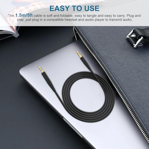 QC35 Audio Cable Compatible with Bose QuietComfort, QuietComfort Ultra, NC700, QC45, QC35 II, QC35, QC25 Headphones, 3.5mm to 2.5mm Aux Cable for JBL Tune 710BT 760NC 660NC Headphones (Straight Jack) - style: Straight Jack