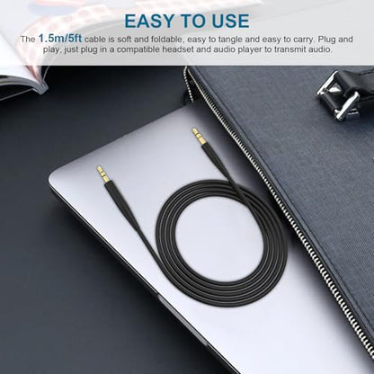 QC35 Audio Cable Compatible with Bose QuietComfort, QuietComfort Ultra, NC700, QC45, QC35 II, QC35, QC25 Headphones, 3.5mm to 2.5mm Aux Cable for JBL Tune 710BT 760NC 660NC Headphones (Straight Jack) - style: Straight Jack