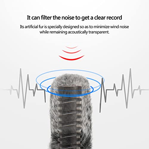 Windscreen Muff And Foam, Mic Muff Professional Windproof Microphone Furry Windscreen, Windshield Wind Muff for Videomic Video Microphone