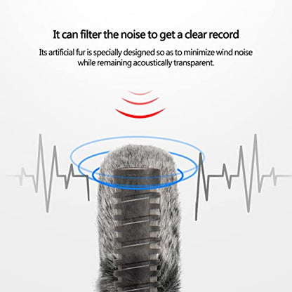 Windscreen Muff And Foam, Mic Muff Professional Windproof Microphone Furry Windscreen, Windshield Wind Muff for Videomic Video Microphone