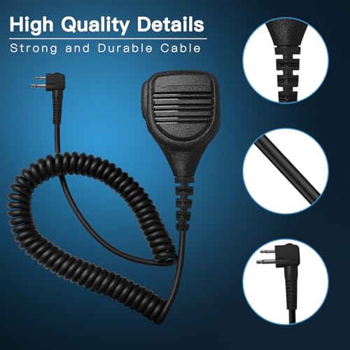 PMMN4013a PMMN4013 Speaker Microphone for Motorola R2 CP200 CP200D | Shoulder Mic with 3.5 mm Jack for CP100D CP185 BPR40D BPR40 PR400 CLS1110 CLS1410 CLS1110 RDU4100 RMU2040