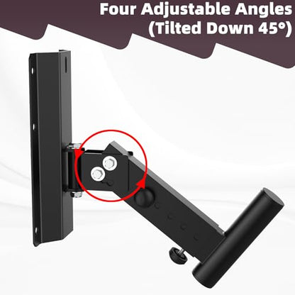 Speaker Wall Mount Heavy Duty Adjustable | For 4positions& 180° Rotation PA Speaker Mount Support Up to 120lbs Wall Speakers Mount Black 2 Packs