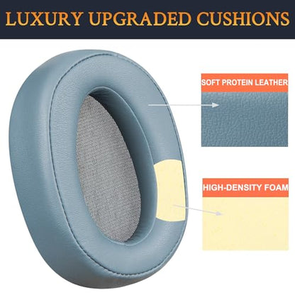 SOULWIT Replacement Earpads for Sony h.Ear on MDR-100A (MDR100A), MDR-100AAP (MDR100AAP), MDR-H600A (MDRH600A) Headphones, Ear Pads Cushions with Noise Isolation Memory Foam (Blue) - color: Blue