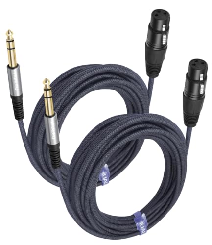 33Ft 1/4 TRS Male to 3Pin XLR Female 6.35mm Balance Cable-2Pack - color: 1/4 TRS To XLR F, size: 33Feet(2Pack)