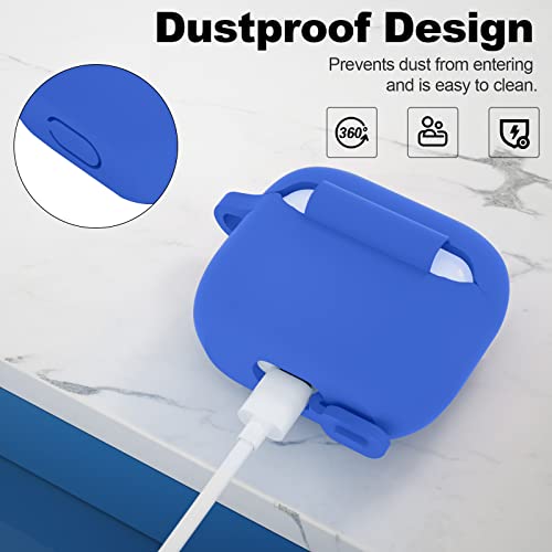 Compatible with AirPods 3 Case, Protective Silicone Cover for AirPods 3rd Generation Case 2021, Wireless Charging - Blue - color: C-Blue