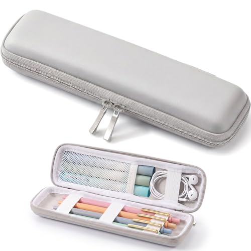 Mudder Hard Shell Slim Pencil Case Small Pen Bag Stylus Case Holder EVA Waterproof Pocket Protectors Organizer for Fountain Pen Headphones Traveller Adults(Gray) - color: Gray