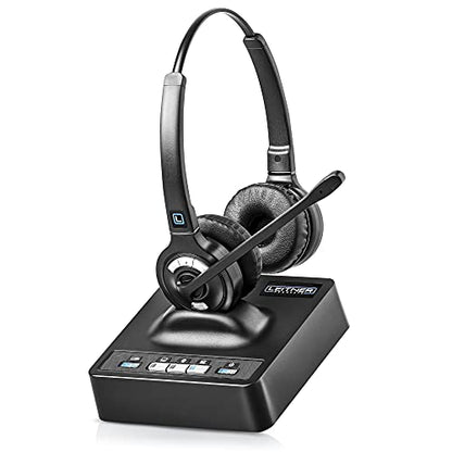 Leitner LH375 Premium Lite 3-in-1 Wireless DECT Headset for Office Phones | Dual-ear, DECT - not Bluetooth, office phones, computer and cell, Cisco, Yealink, Polycom, Avaya, Mitel, 5-year warranty - size: Dual-Ear, style: Premium Lite