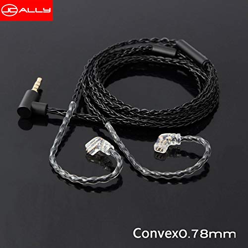 JCALLY Earbuds Replacement Cable Oxygen-Free Copper Upgrade 5N OFC Headphone Wire 8 Shares for KZ C Pin TRN S pin Earphone 3.5mm Wire with Microphone JC08S (Black) (Black QDC) - size: Black QDC