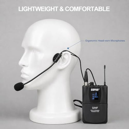 SGPRO SG-14BB Dual Wireless Head-Worn Microphone Set - color: SG-14BB | Two Bodypack Set