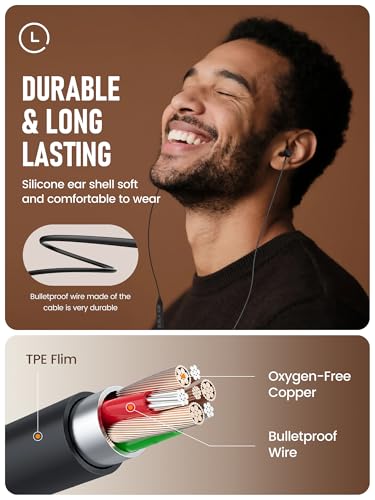 Hearprotek Sleep Earbuds 1 Piar 3.5mm Lightweight Soft Noise Reduction Earbuds Wired with Mic and Volume Control(Black) - size: 1PC