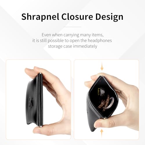 1 Pack Earphone Storage Case Bag for IEM,in Ears,Earbuds,Portable Carrying Storage Case,Travel Bag Leather Jewelry Pouch, Kbear BP01 Suitable for KZ ZS10/ZS10 Pro/ZST/ZS10 PRO X/AS10/AS16/CastorZA12