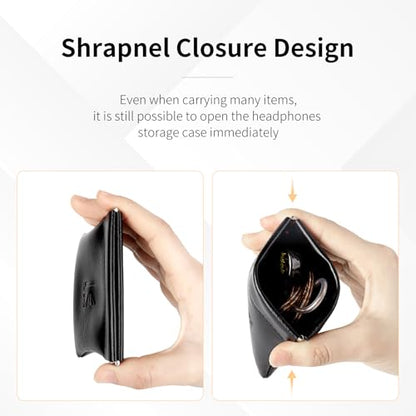 1 Pack Earphone Storage Case Bag for IEM,in Ears,Earbuds,Portable Carrying Storage Case,Travel Bag Leather Jewelry Pouch, Kbear BP01 Suitable for KZ ZS10/ZS10 Pro/ZST/ZS10 PRO X/AS10/AS16/CastorZA12