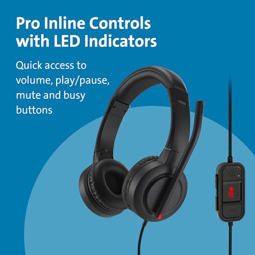 Kensington H1000 USB-C On-Ear Headset, 270° Rotating Noise-Canceling Microphone, Quick Buttons for Volume, Play/Pause, Mute, and Busy, PC/Mac/Laptop - Black (K83450WW) | 270-degree rotating noise-canceling mic, quick volume, mute, and call buttons, PC/Mac
