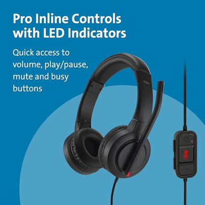 Kensington H1000 USB-C On-Ear Headset, 270° Rotating Noise-Canceling Microphone, Quick Buttons for Volume, Play/Pause, Mute, and Busy, PC/Mac/Laptop - Black (K83450WW) | 270-degree rotating noise-canceling mic, quick volume, mute, and call buttons, PC/Mac
