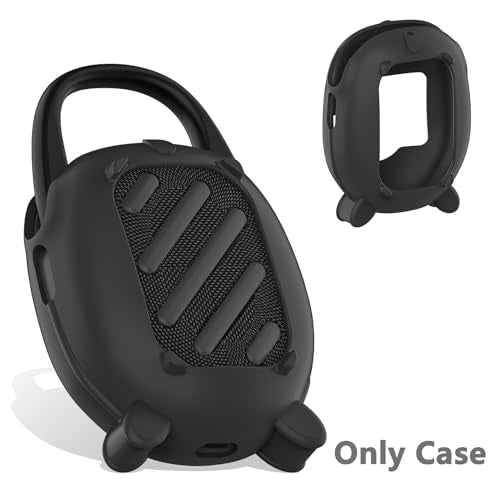 JCHPINE Silicone Cover Case for JBL Clip 5 Portable Bluetooth Speaker - color: Black