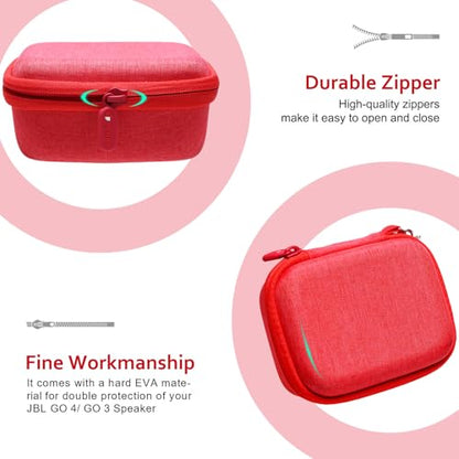 XANAD Hard Case Compatible with JBL Go 4 / GO 5 / Go 3 Ultra Speaker, Red - color: Red