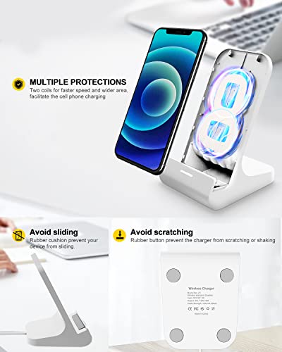 Z1 Wireless Charger Wireless Phone Charger Stand 10W Max Compatible with Apple iPhone 12/12 Pro Max/ 11Pro/11Pro Max/XR/XS Max/XS/X/8/8Plus, Samsung Galaxy - color: 1 Pack White