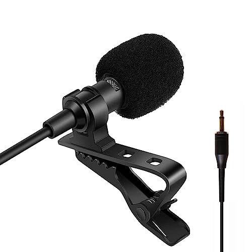 Lavalier Microphone Lapel Microphone Compatible with Portable Voice Amplifier Wireless Transmitter - Unidirectional Condenser Mic – 3.5mm Mono TS Plug
