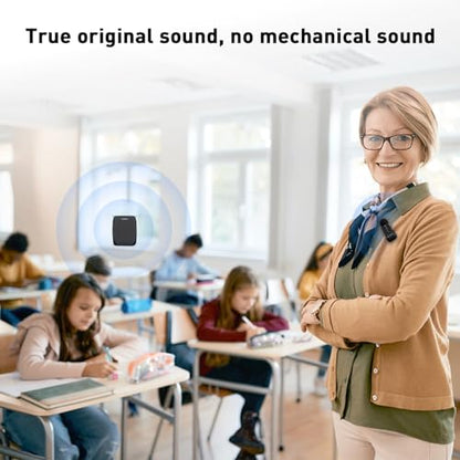 ZOWEETEK Wireless Voice Amplifier with Lavalier Mic for Teachers | Portable Speaker, Clip-On Microphone, Mini Design, Personal Mic System, for Speech, Meeting, Yoga - color: Black