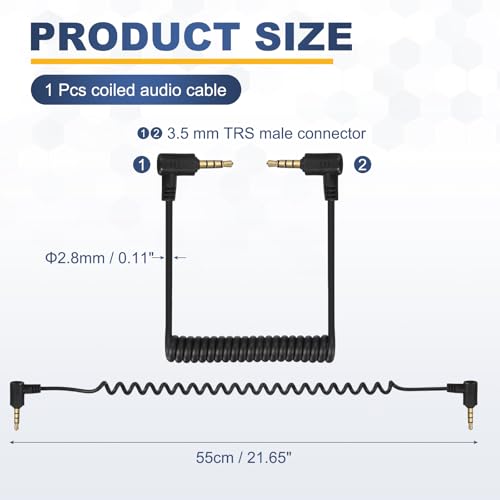 3.5mm TRS to TRS Patch Cable Cord Wire Video Mic Camera PC Black - color: Black