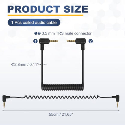 3.5mm TRS to TRS Patch Cable Cord Wire Video Mic Camera PC Black - color: Black