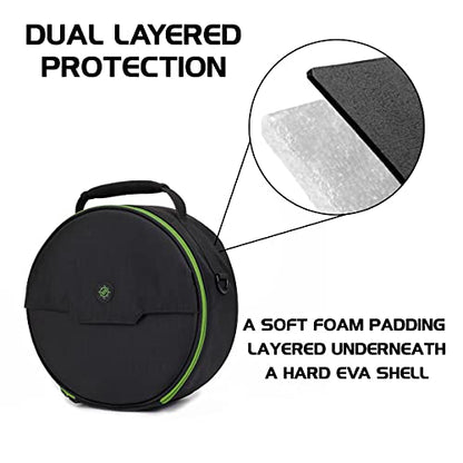 ENHANCE Portable Headphone Case for Wired & Wireless Headsets - Universal Headset Case Compatible with Xbox, Beats, Bose & Gaming Headphones - Accessory Storage, Strap & Carrying Handle - Green
