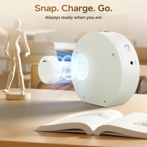 Moman Wireless Voice Amplifier with Lavalier Mic, 20H Battery 164ft Range Sensitive Pickup Noise Reduction PA System Bluetooth Portable Magnetic Charging Dock, Amplifier for Teacher Yoga Tour, White - color: White