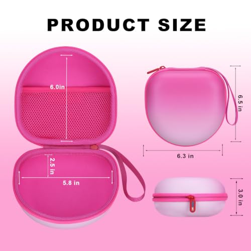 Kids Headphone Case, Gradient Hot Pink(Case Only) | Compatible with Candy Bila, iClever, JBL, acer, JoySpark, MIDOLA, EarFun, IMYB, noot Products Kids Headphone - color: Gradient Rose-red