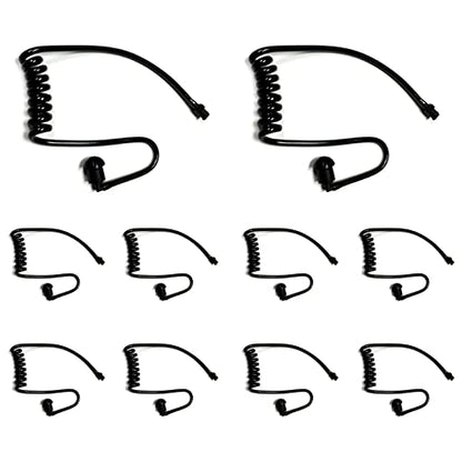 10-Pack Replacement Acoustic Coil Tube Walkie Talkie Earpieces for Baofeng Motorola Kenwood Retevis Midland Two Way Radios Headset Secret Spy Game Earpiece(Black) - color: Acoustic Coil Tube-Black